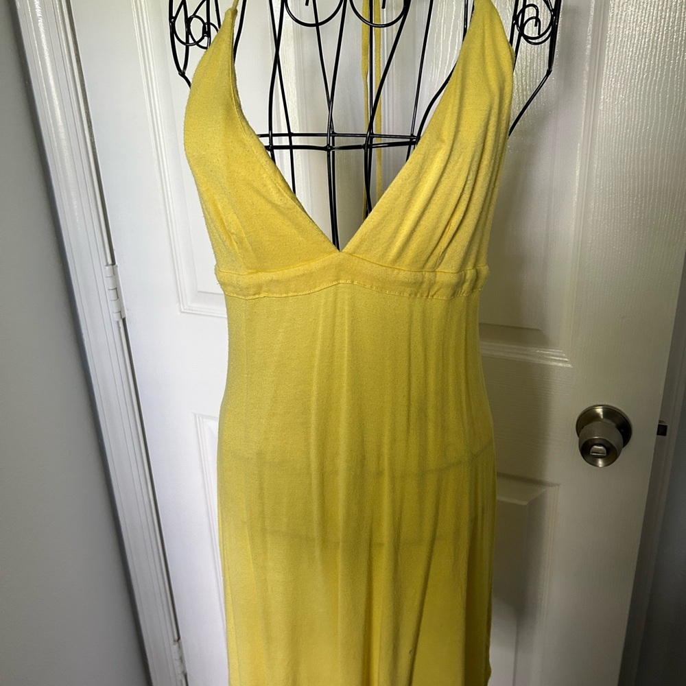 Lucky Brand Sunny Yellow Backless Dress